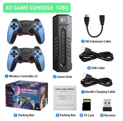 X2 Gaming Console, PLUS BLUE 4K HD Video Games, +30000 Retro Games
